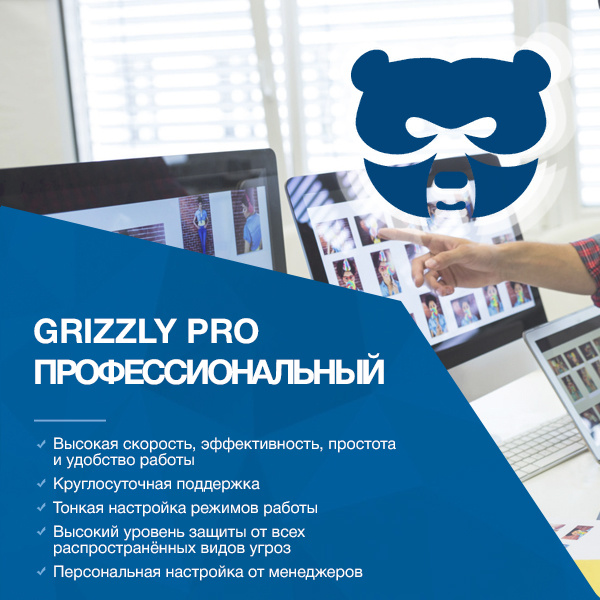 Grizzly Pro Антивирус Профессиональный на 2 ПК Электронная версия